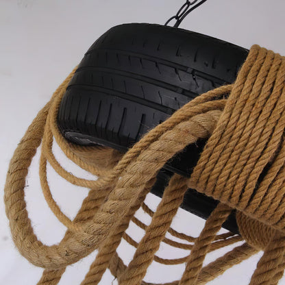 Hemp Rope Industrial Tire Chandelier Position 12