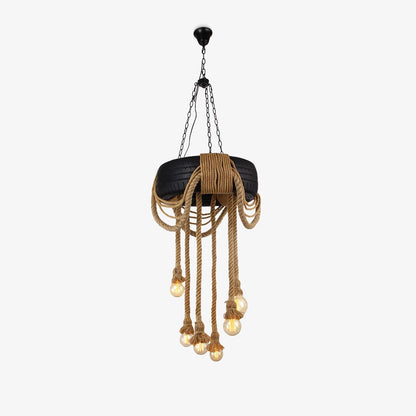 Hemp Rope Industrial Tire Chandelier Position 13