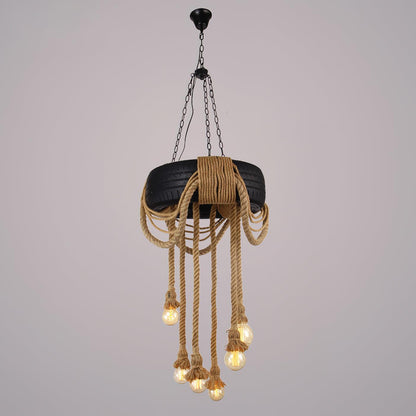 Hemp Rope Industrial Tire Chandelier Position 14