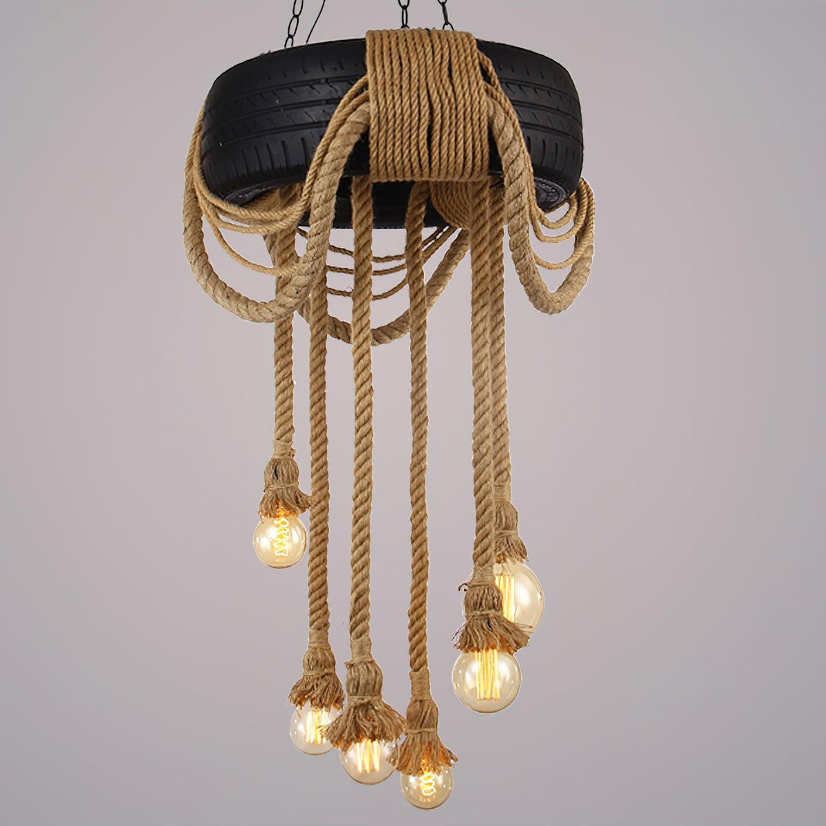 Hemp Rope Industrial Tire Chandelier Position 16