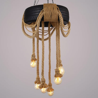 Hemp Rope Industrial Tire Chandelier Position 16