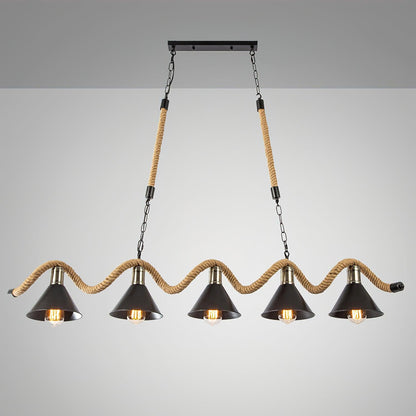 Hemp Rope Industrial Wave Chandelier Position 18