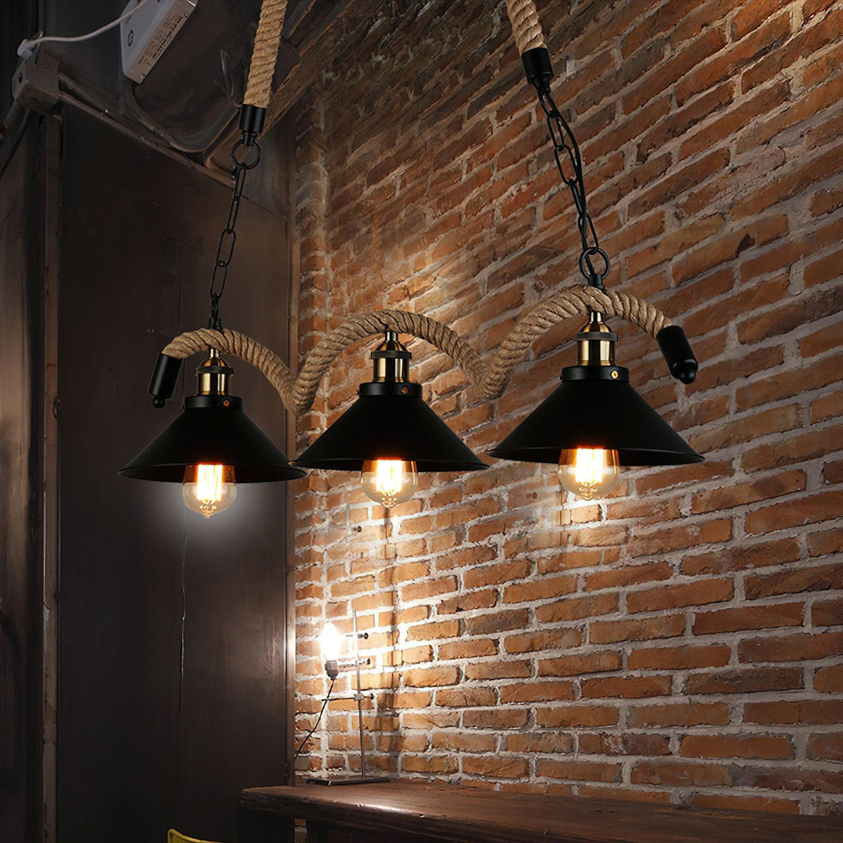 Hemp Rope Industrial Wave Chandelier Position 9
