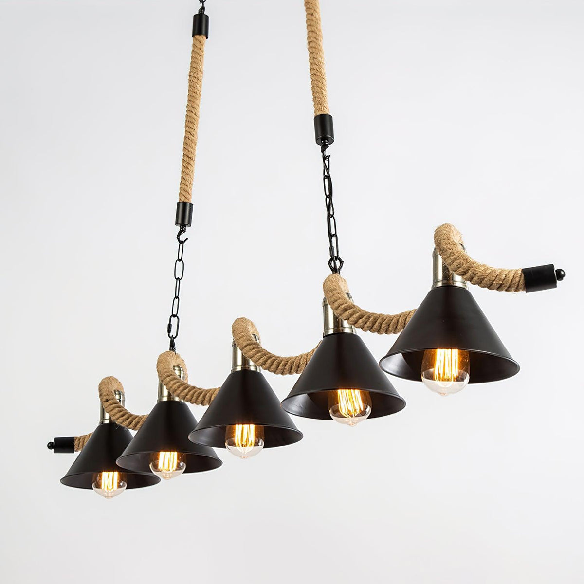 Hemp Rope Industrial Wave Chandelier Position 16