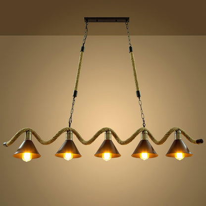 Hemp Rope Industrial Wave Chandelier Position 7