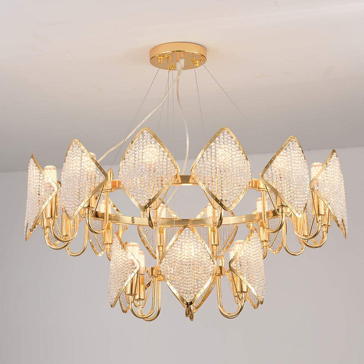 Chandelier with Crystal Accents — side view