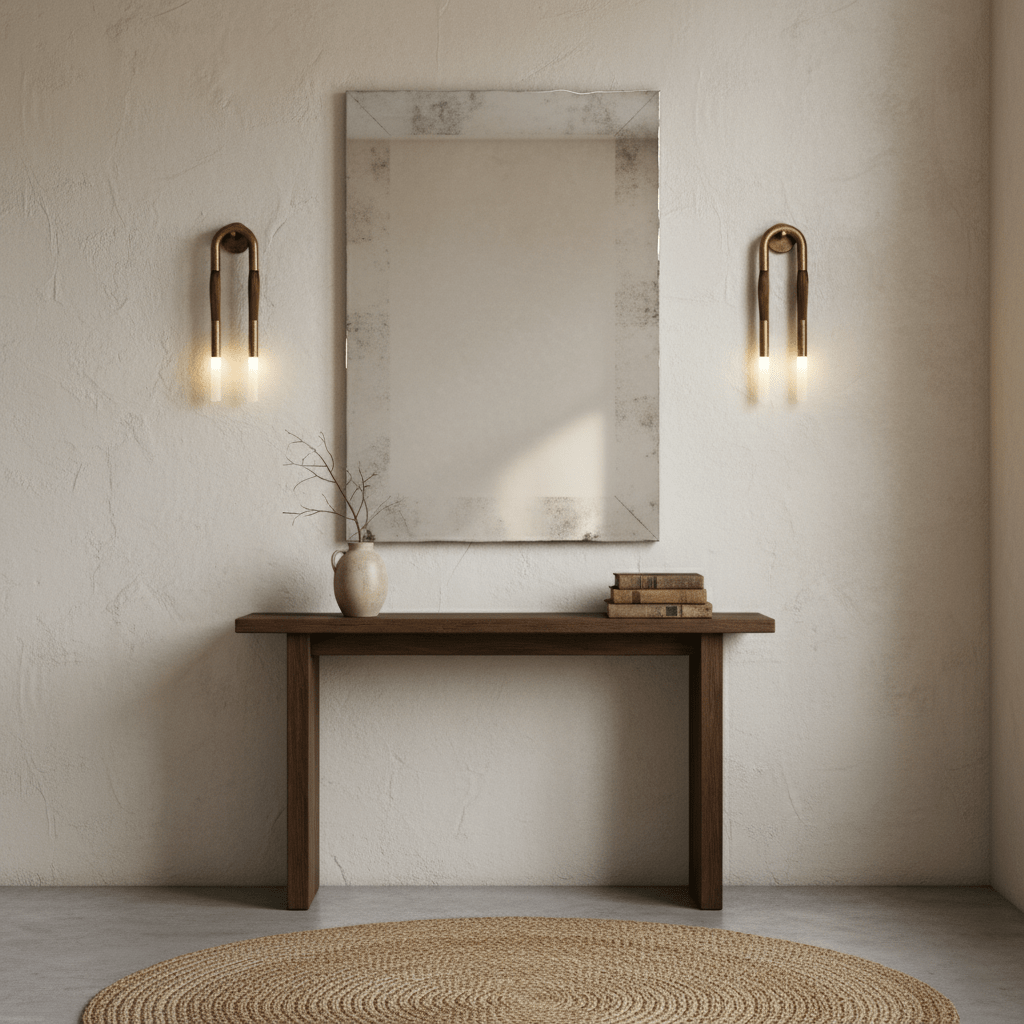 Horsehair Wall Lamp with Adjustable Light