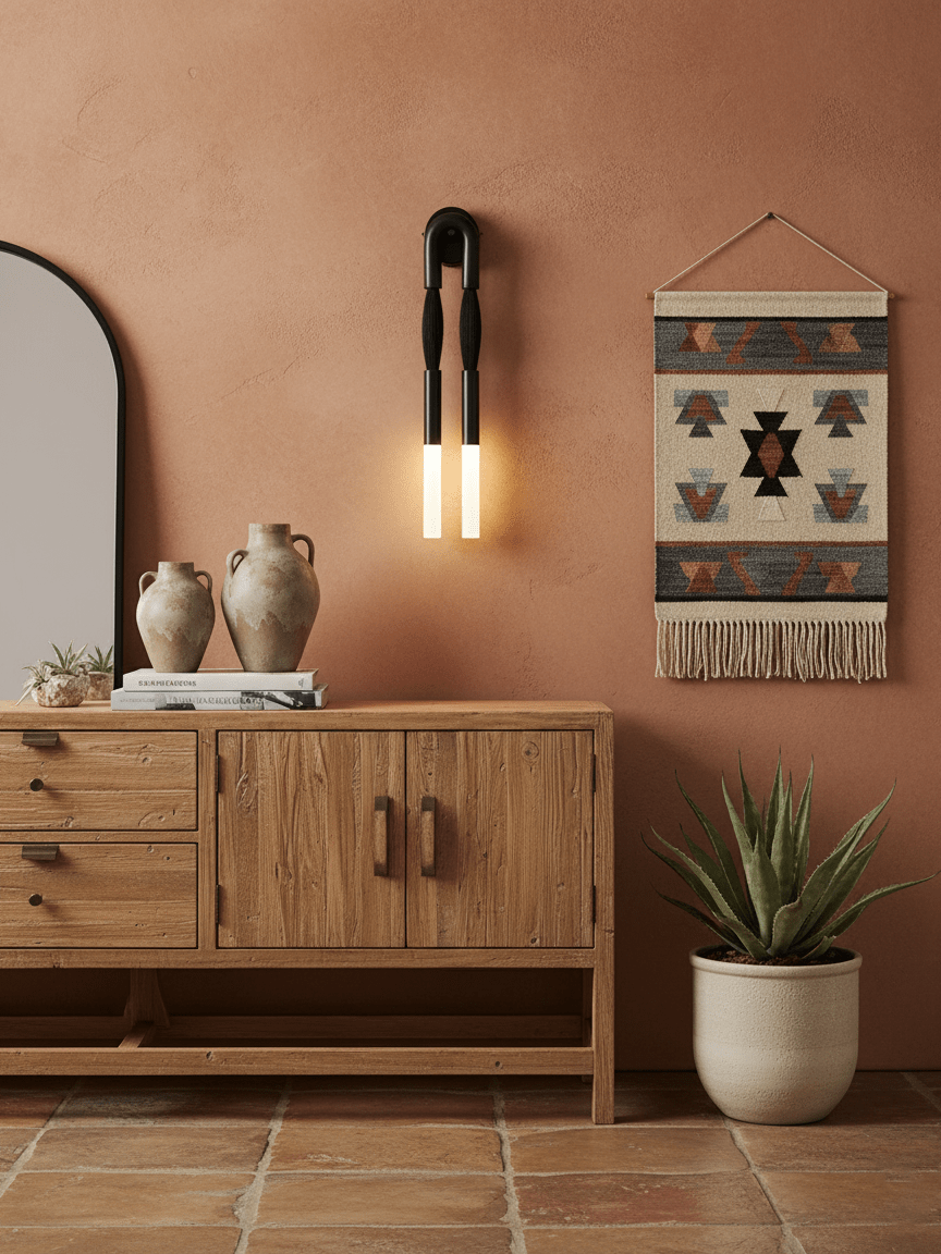 Horsehair Wall Lamp with Adjustable Light