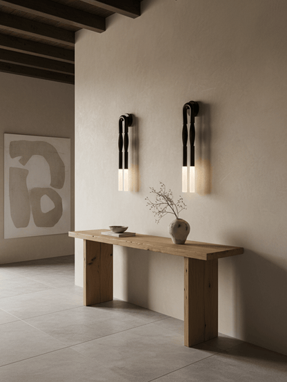 Horsehair Wall Lamp with Adjustable Light