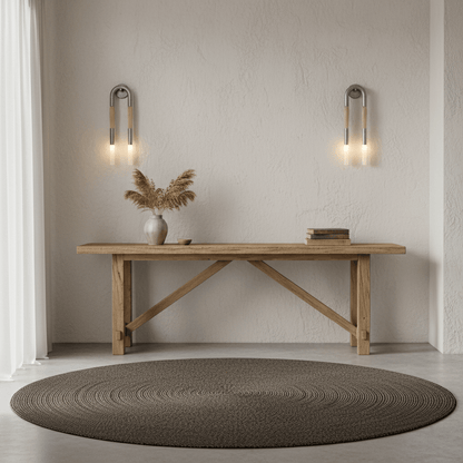 Horsehair Wall Lamp with Adjustable Light