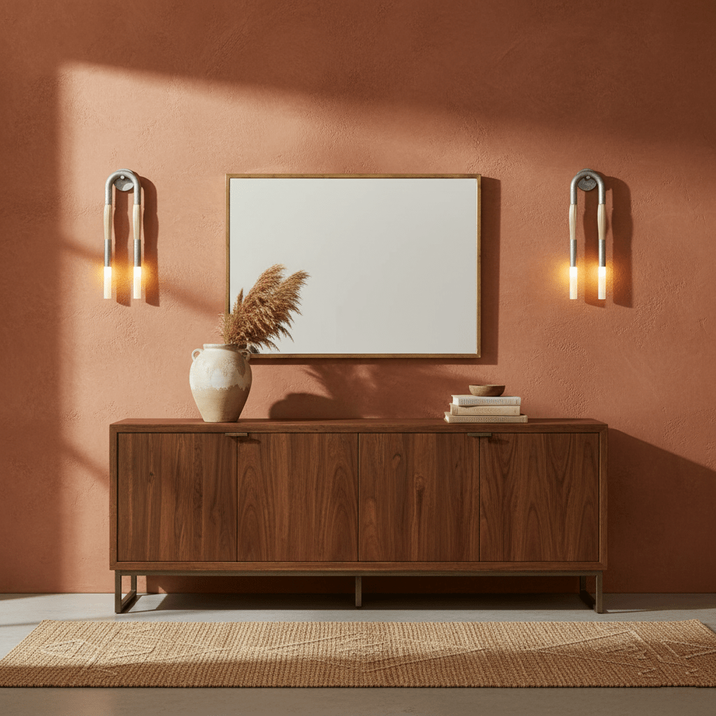 Horsehair Wall Lamp with Adjustable Light