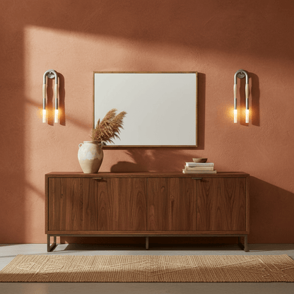 Horsehair Wall Lamp with Adjustable Light