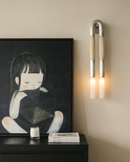 Horsehair Wall Lamp with Adjustable Light