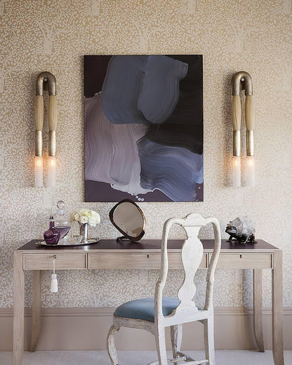 Horsehair Wall Lamp with Adjustable Light