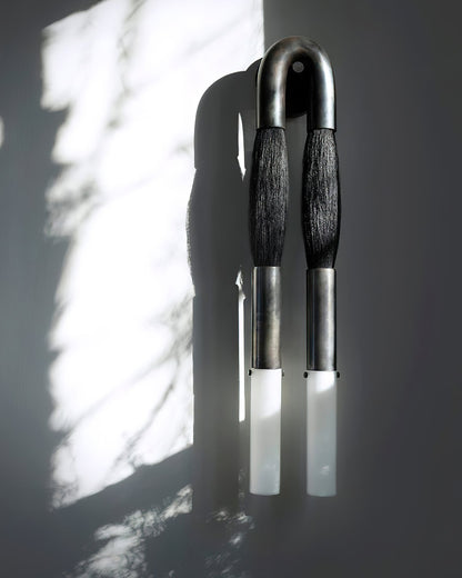 Horsehair Wall Lamp with Adjustable Light