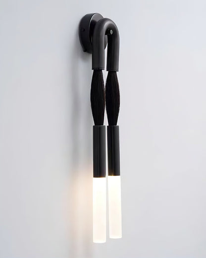 Horsehair Wall Lamp with Adjustable Light