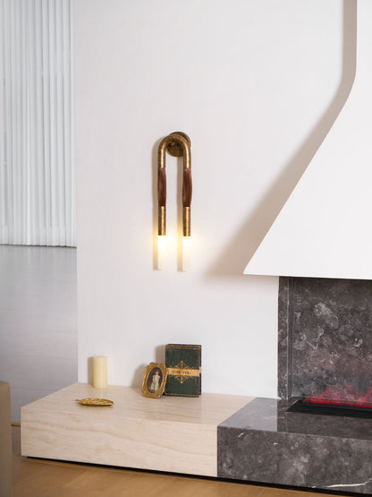 Horsehair Wall Lamp with Adjustable Light