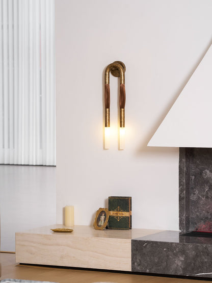 Horsehair Wall Lamp with Adjustable Light