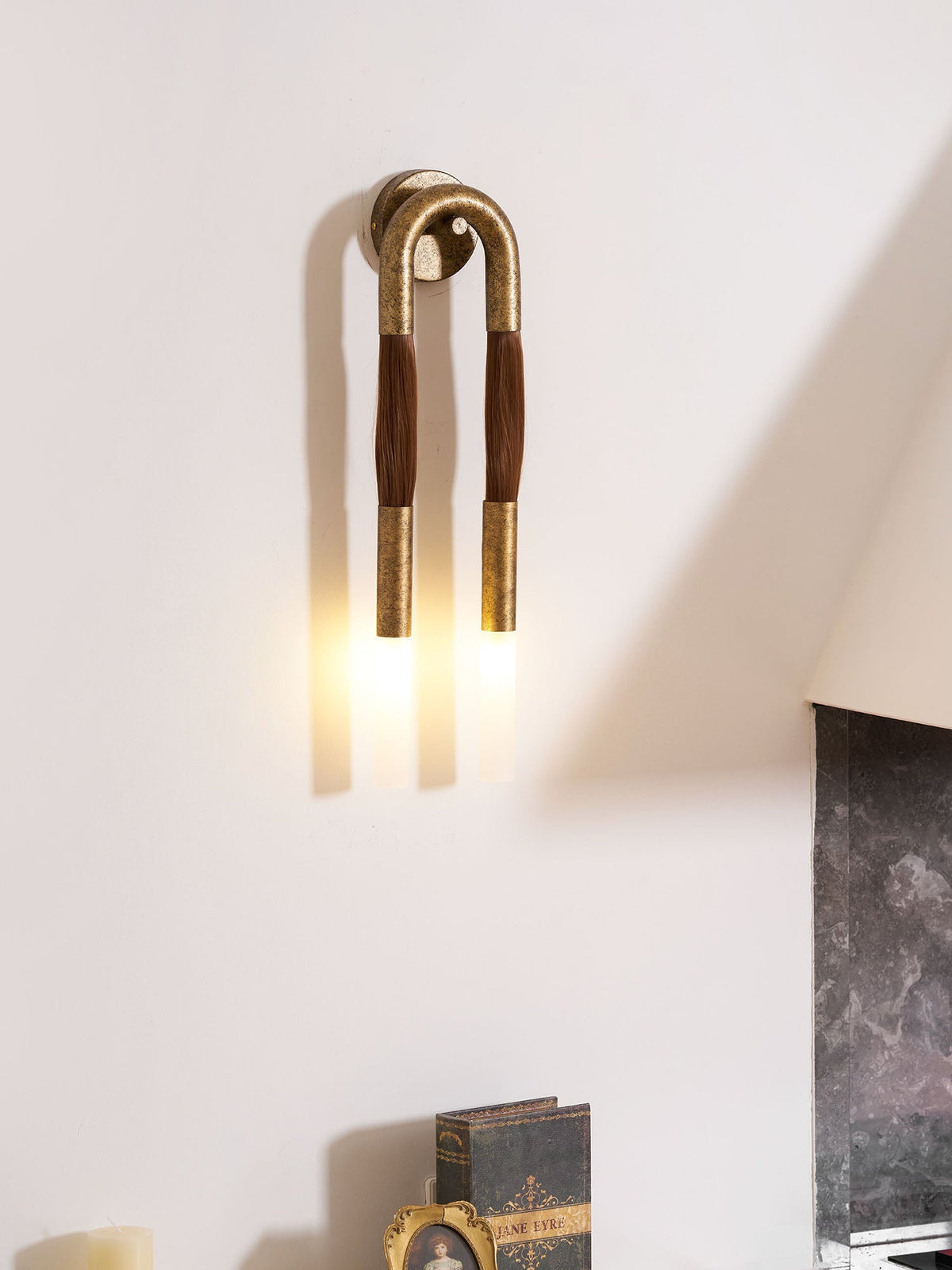 Horsehair Wall Lamp with Adjustable Light