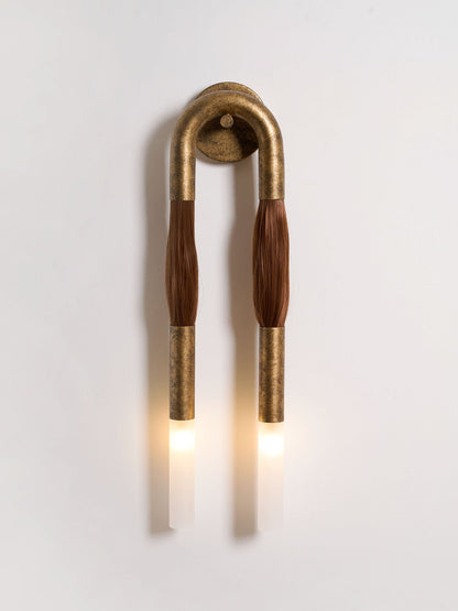 Horsehair Wall Lamp with Adjustable Light