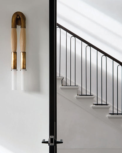 Horsehair Wall Lamp with Adjustable Light