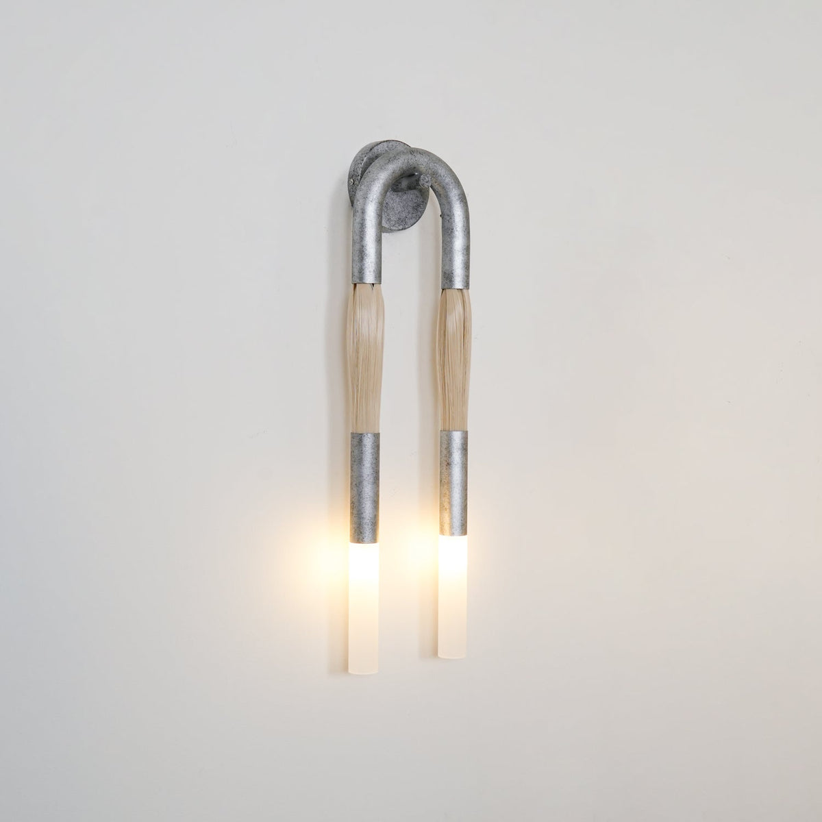 Horsehair Wall Lamp with Adjustable Light