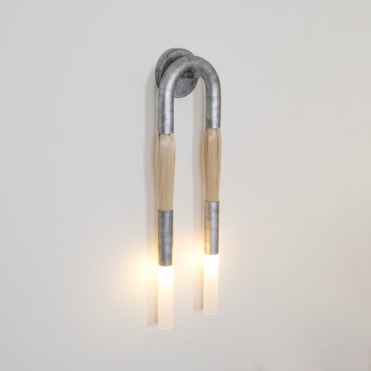 Horsehair Wall Lamp with Adjustable Light