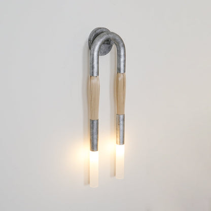 Horsehair Wall Lamp with Adjustable Light