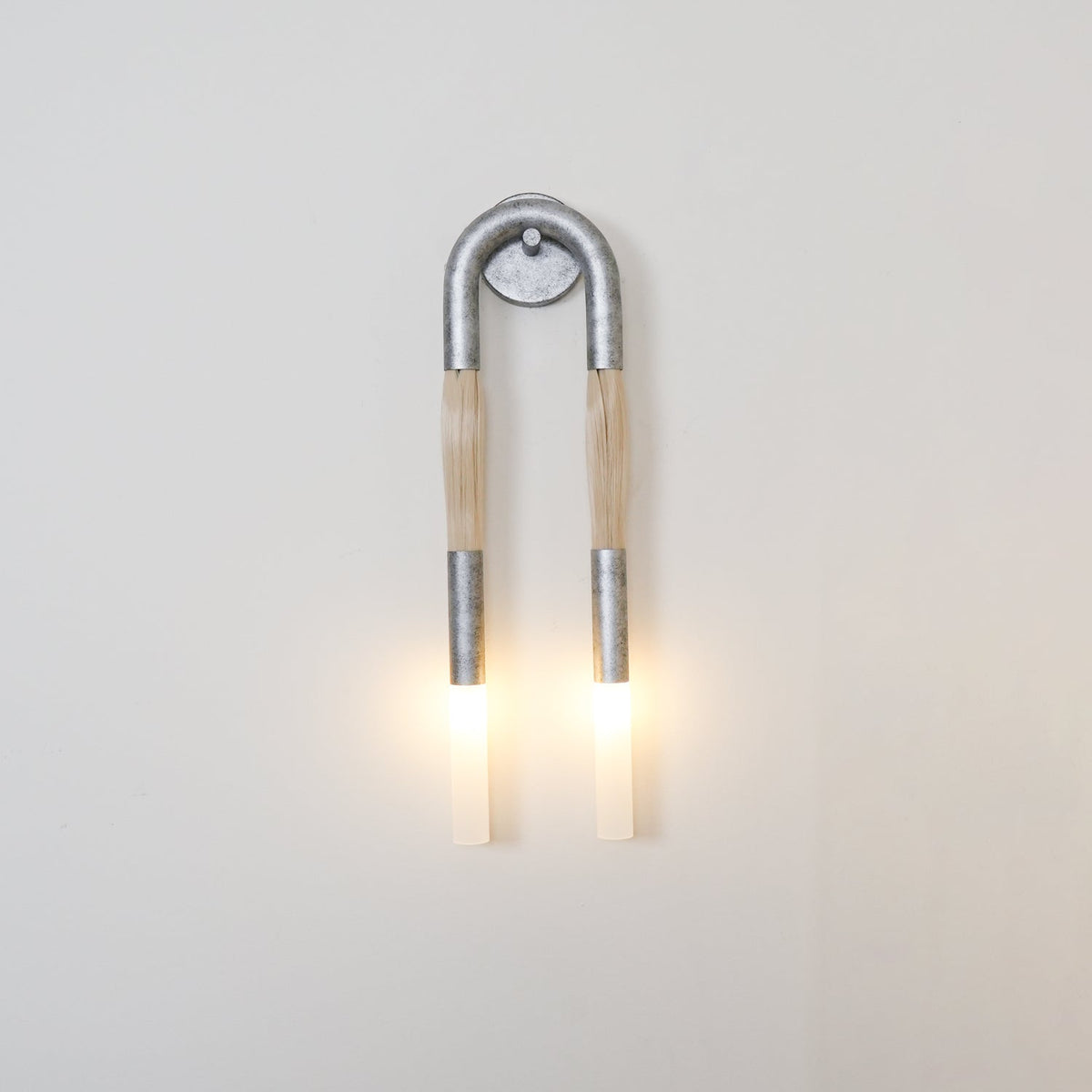 Horsehair Wall Lamp with Adjustable Light