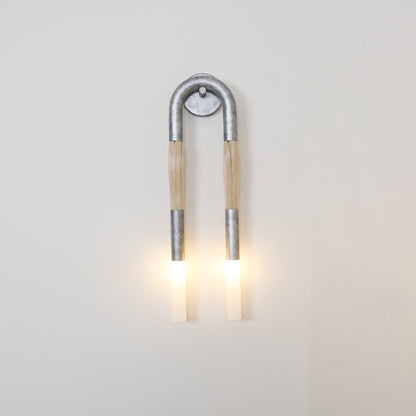 Horsehair Wall Lamp with Adjustable Light