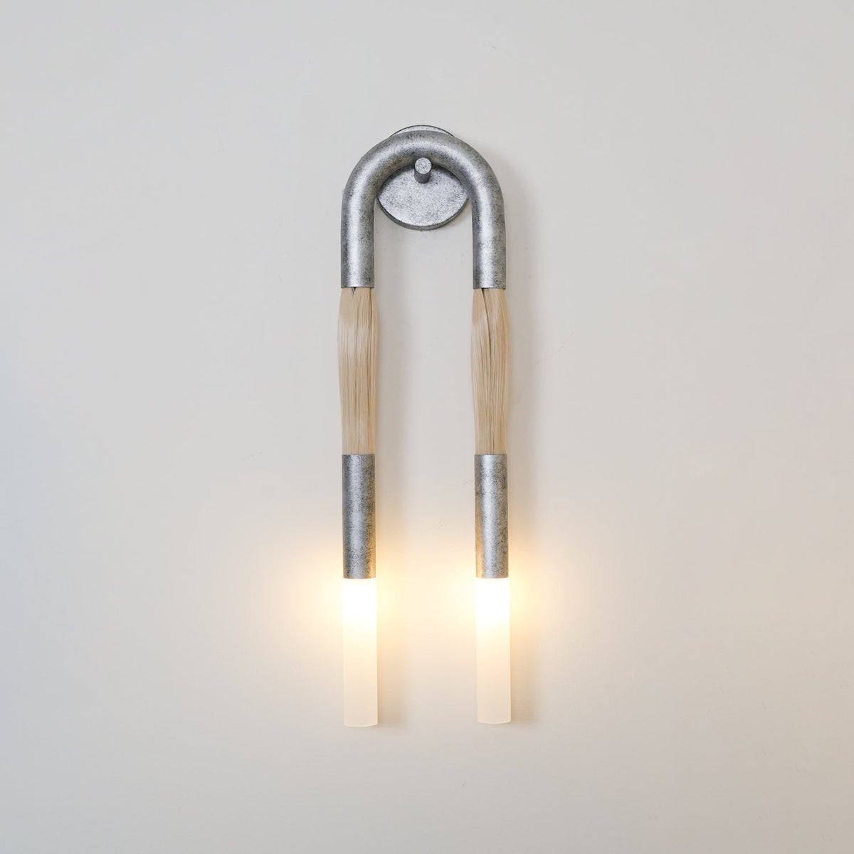 Horsehair Wall Lamp with Adjustable Light — side view