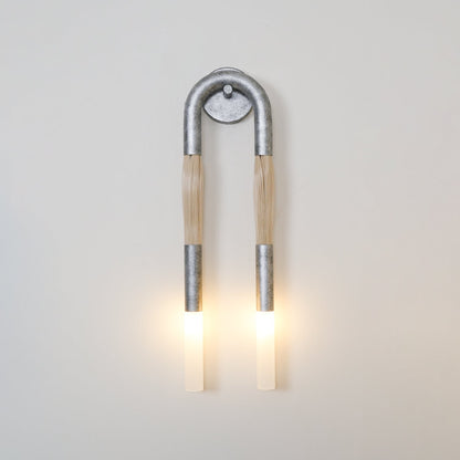 Horsehair Wall Lamp with Adjustable Light — side view