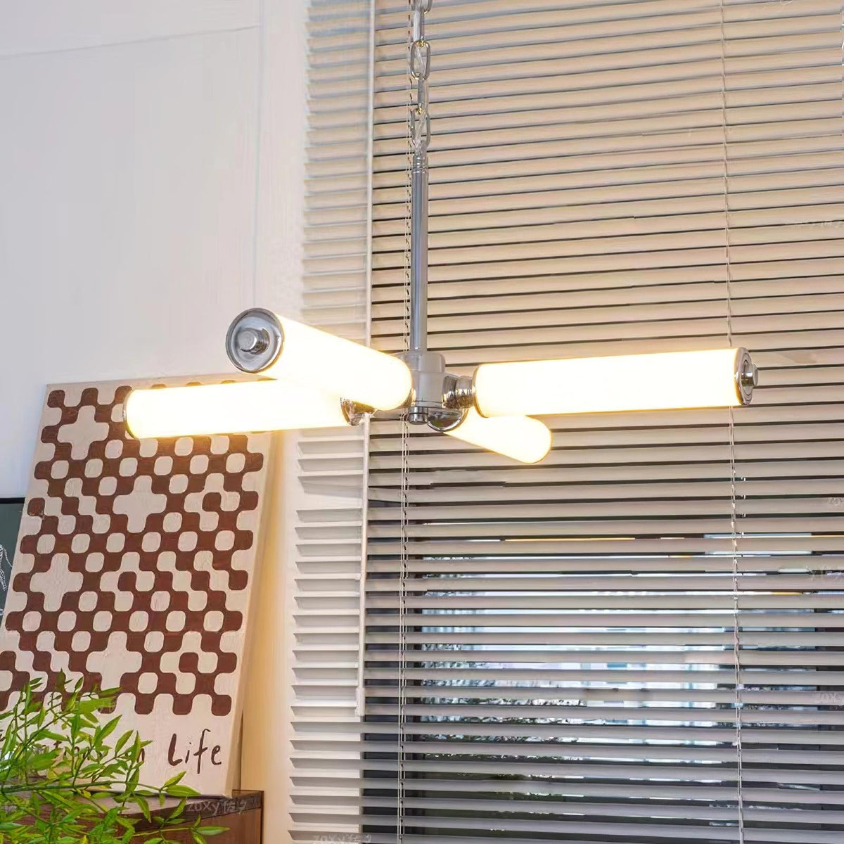 Modern LED Chandelier, Dimmable — alternate angle