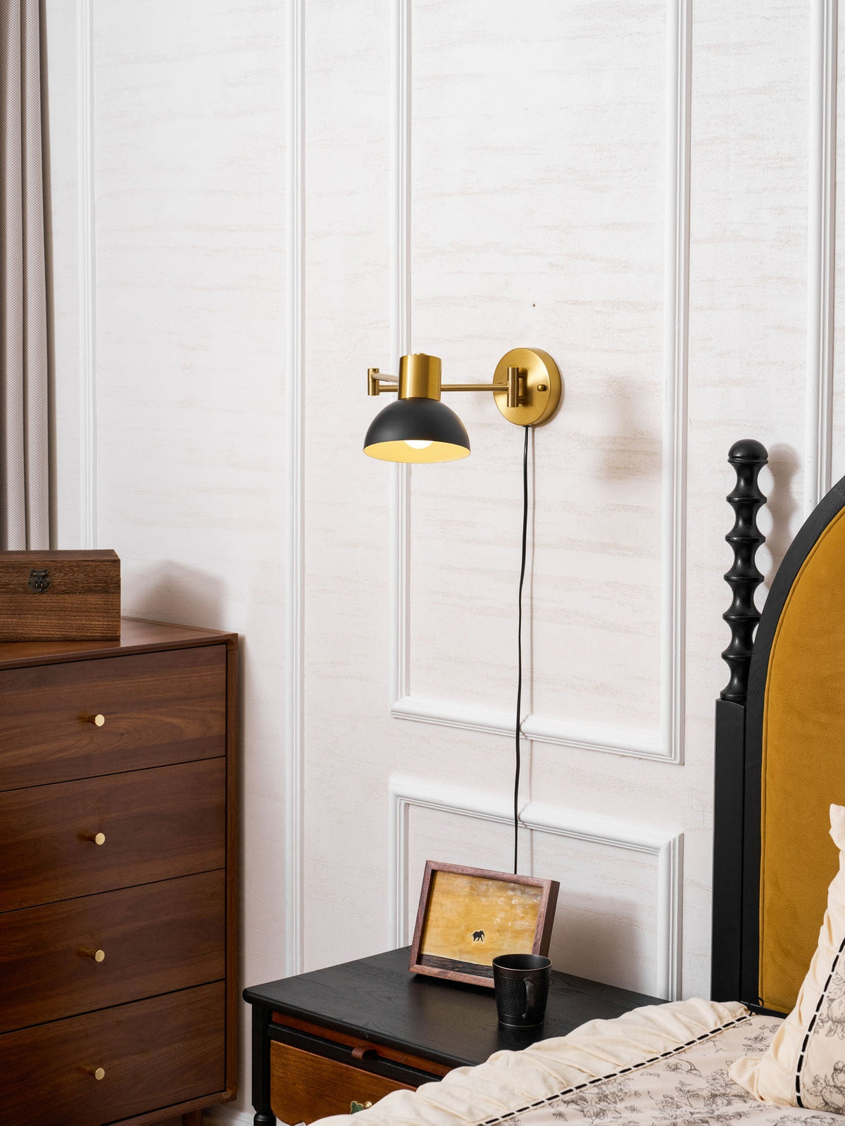 Adjustable Arm Wall Lamp with USB Charging