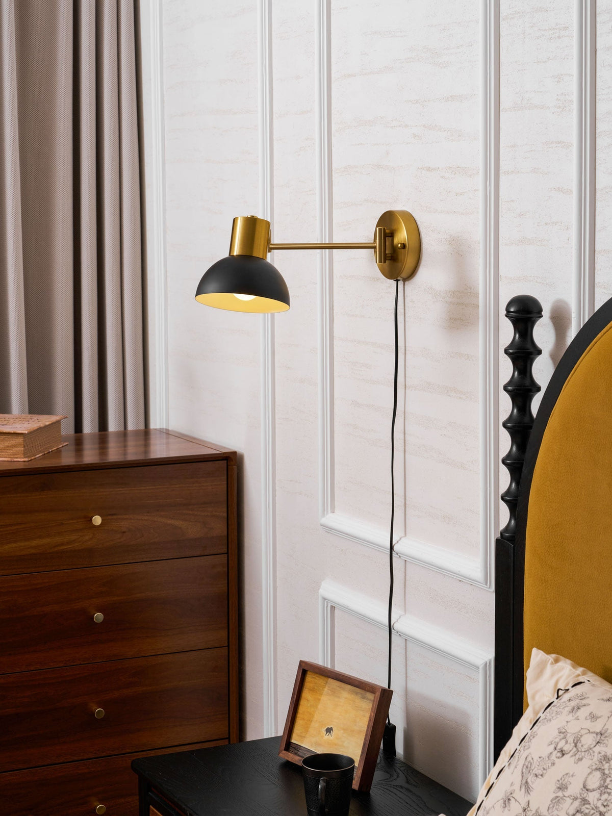 Adjustable Arm Wall Lamp with USB Charging