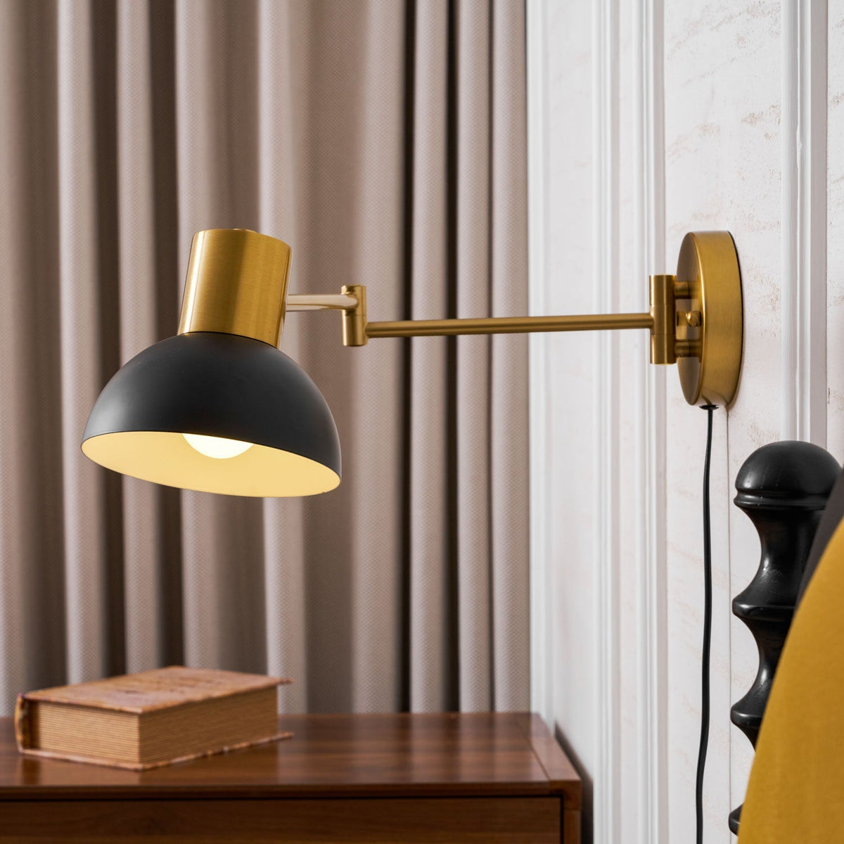 Adjustable Arm Wall Lamp with USB Charging