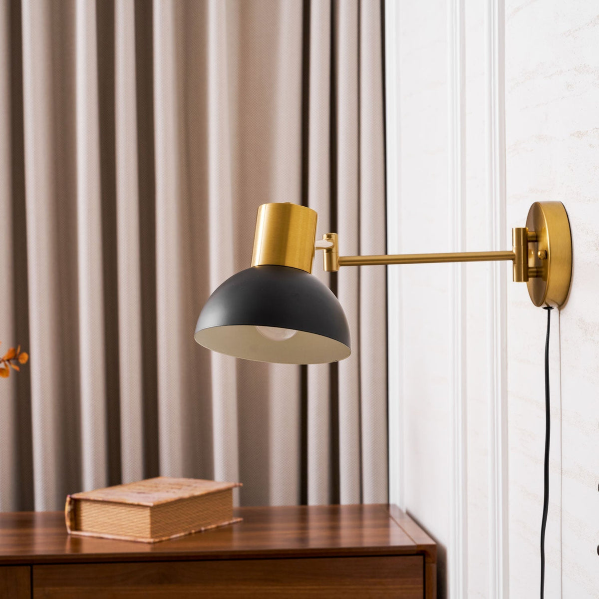Adjustable Arm Wall Lamp with USB Charging