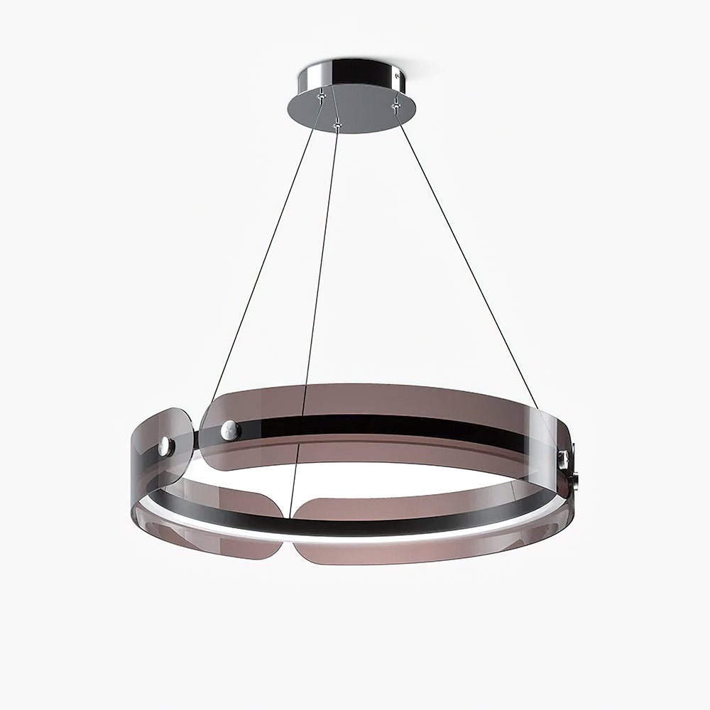 Tall Modern LED Chandelier, Dimmable Brightness — side view