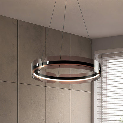 Tall Modern LED Chandelier, Dimmable Brightness — alternate angle
