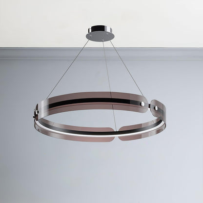 Tall Modern LED Chandelier, Dimmable Brightness — front view