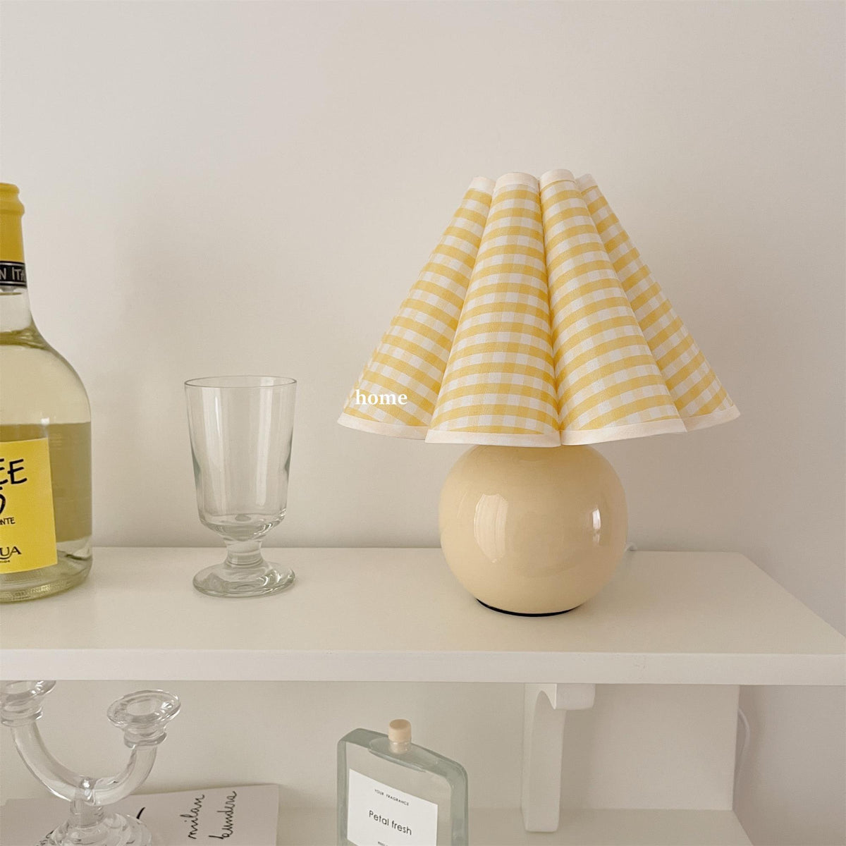 Knife Pleat Table Lamp, Soft Ambient Light