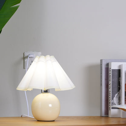 Knife Pleat Table Lamp, Soft Ambient Light