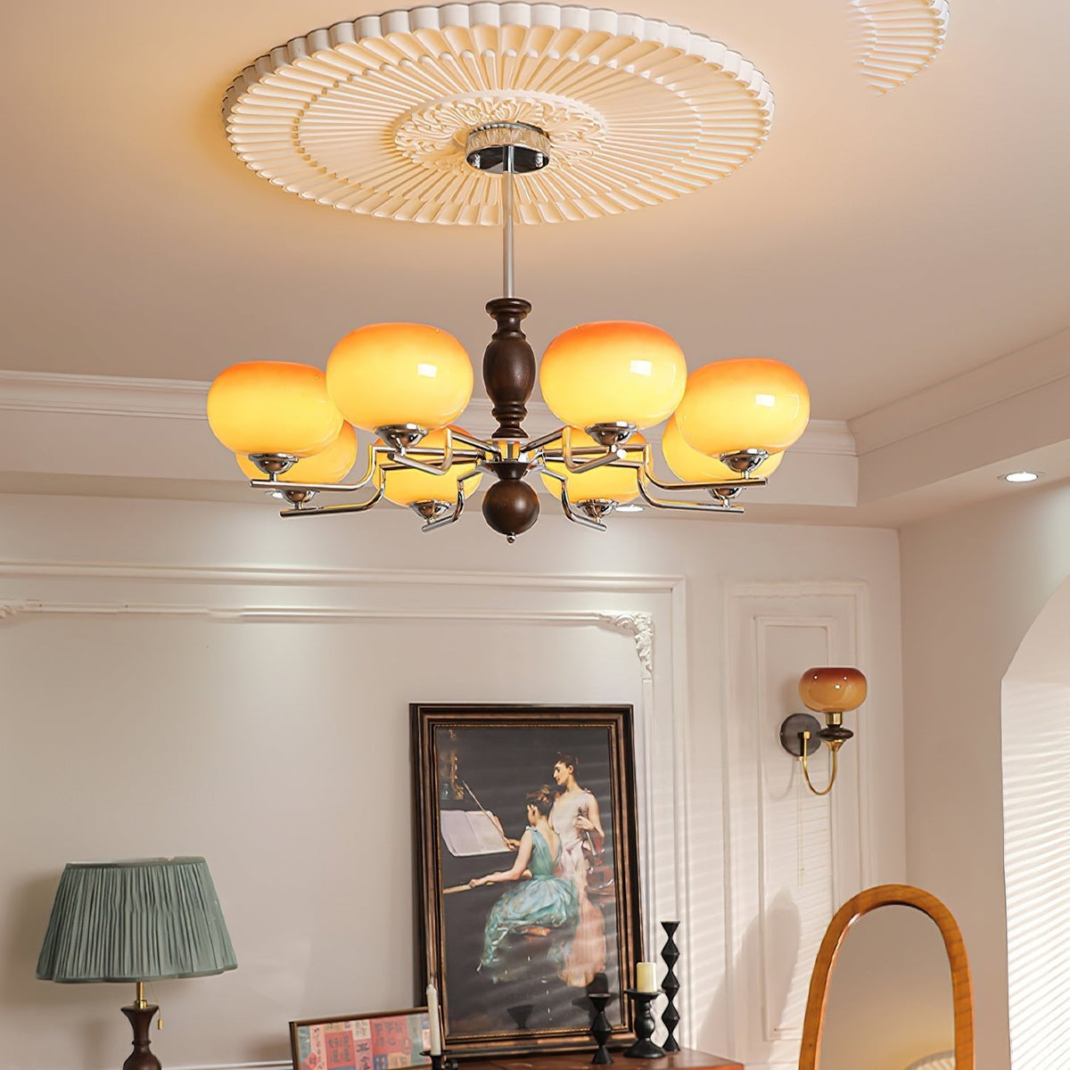 Modern Chandelier with Adjustable Brightness — front view