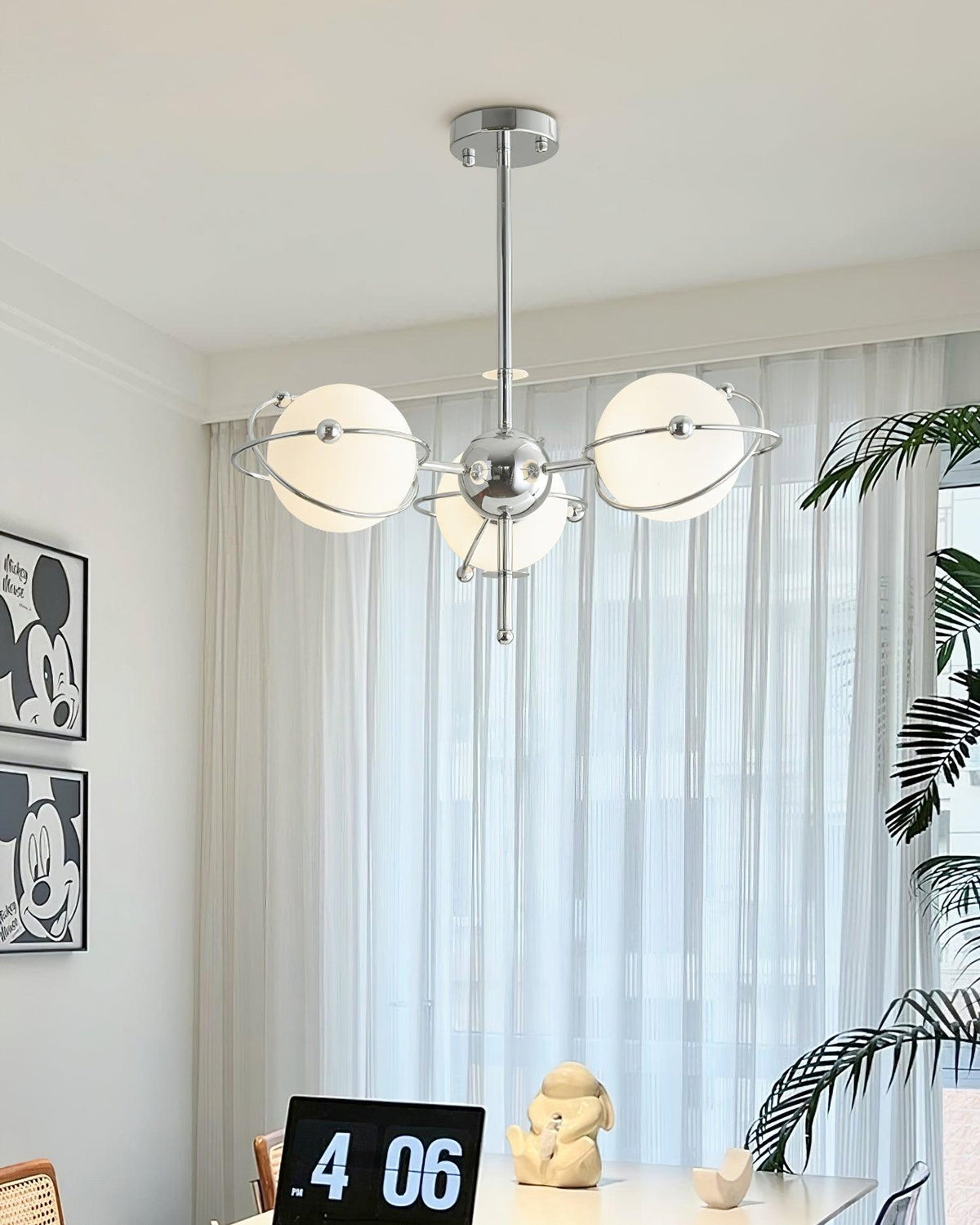 Chandelier with Adjustable Height and LED Lighting — front view