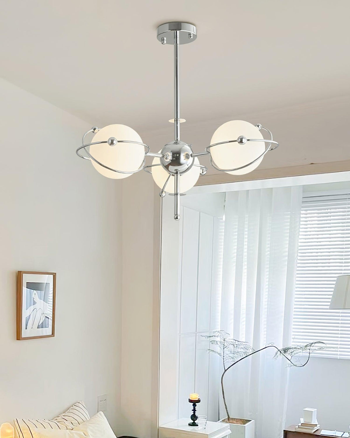 Chandelier with Adjustable Height and LED Lighting — alternate angle