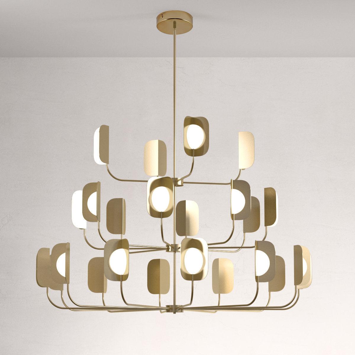 Leaf Folio Chandelier with Adjustable Brightness — side view