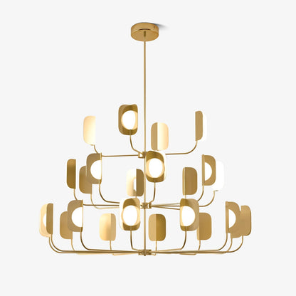 Leaf Folio Chandelier with Adjustable Brightness — front view