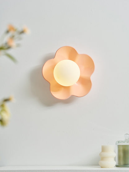 Flower-Shaped Wall Lamp with Adjustable Brightness