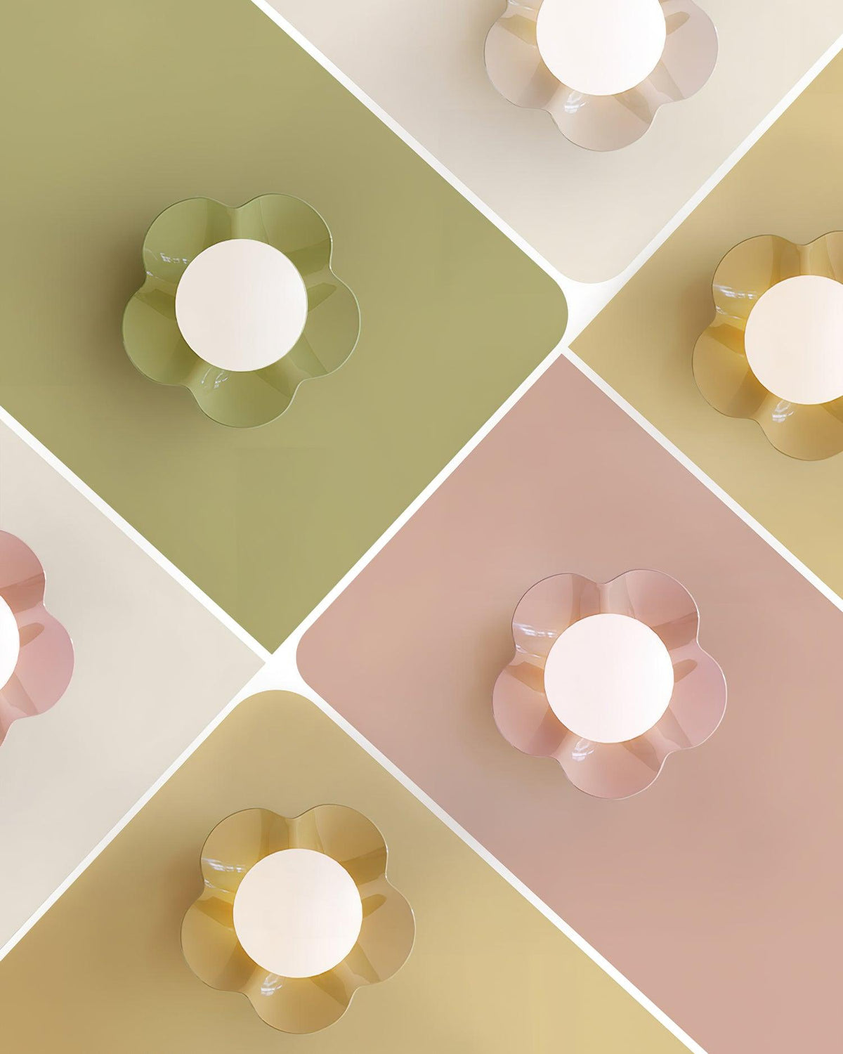 Flower-Shaped Wall Lamp with Adjustable Brightness