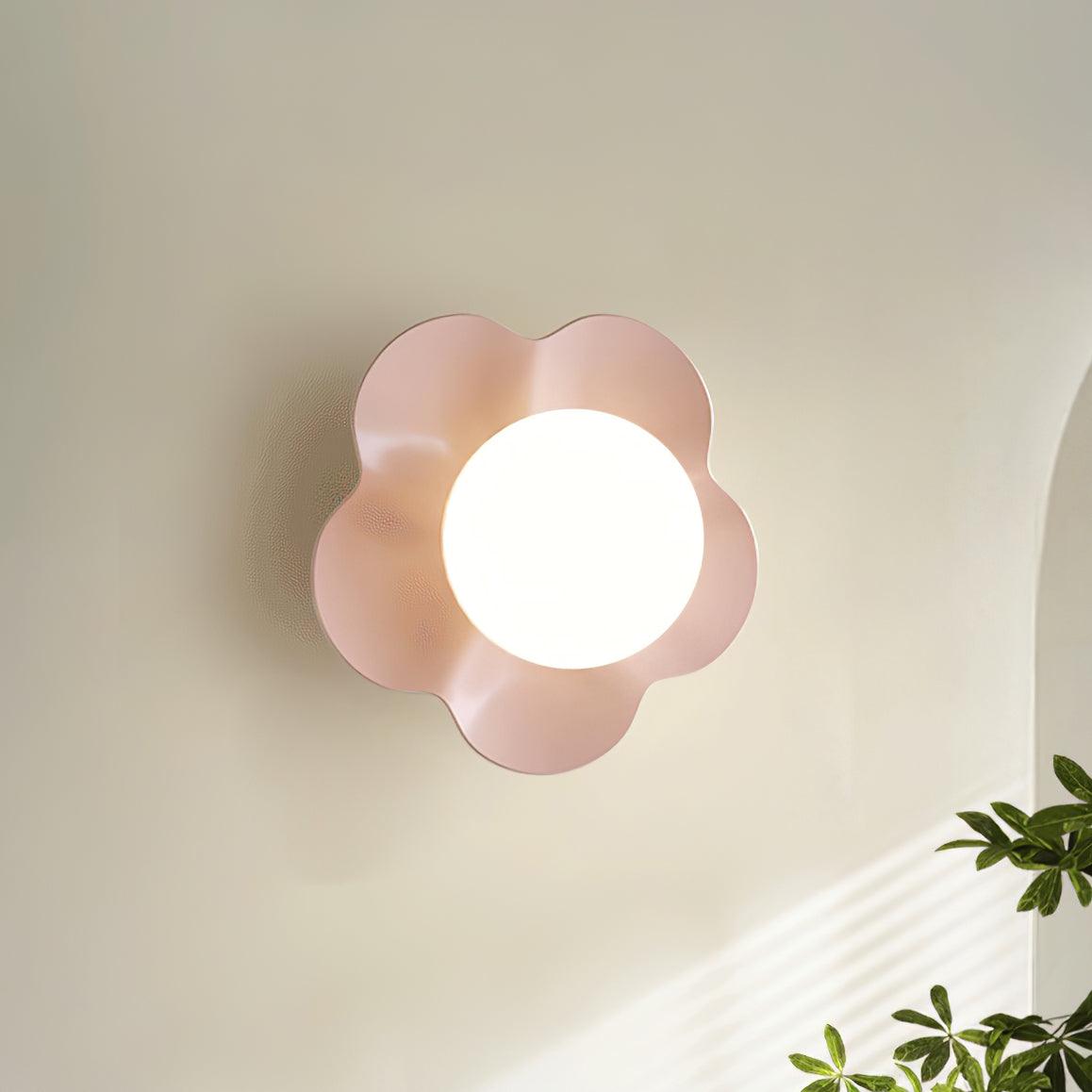 Flower-Shaped Wall Lamp with Adjustable Brightness — side view